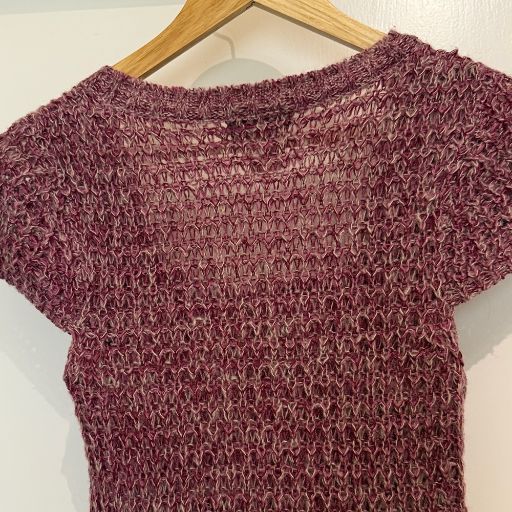 Purple Knit Short Sleeve Sweater Dress - Picture 6 of 6